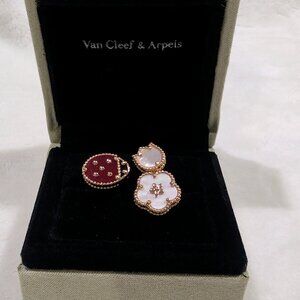 Van Cleef & Arpels Lucky Spring Between the Finger Rose Gold Ladybug Ring Size 7